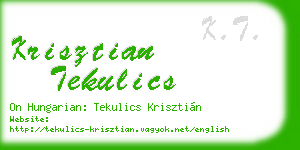 krisztian tekulics business card