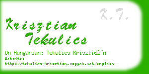 krisztian tekulics business card